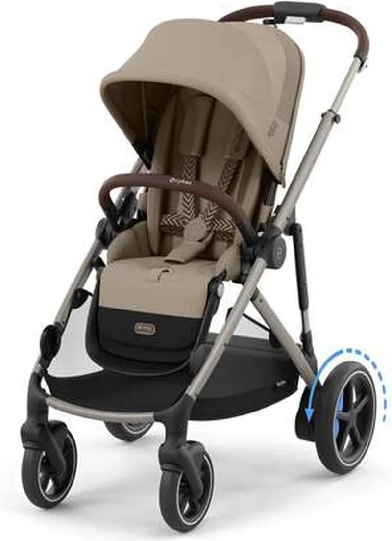 e-Gazelle S - Kinderwagen - Taupe Frame by Cybex in Almond Beige – product photo
