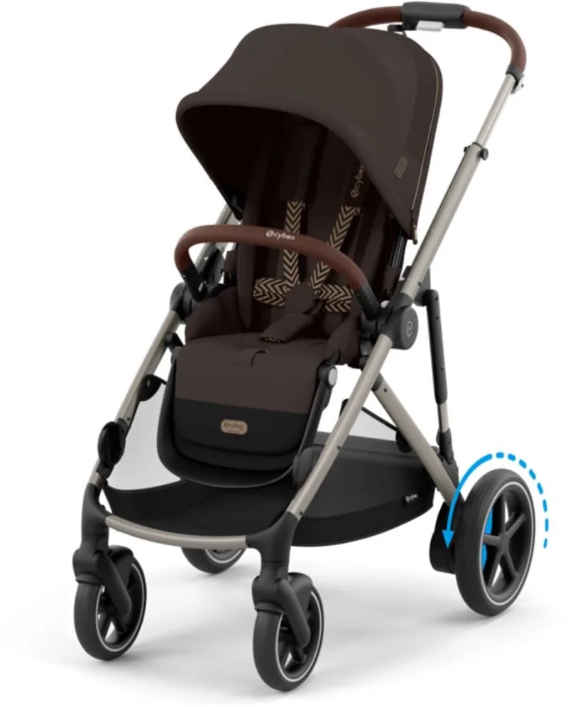 e-Gazelle S - Kinderwagen - Taupe Frame van Cybex in Chocolate Brown – productfoto