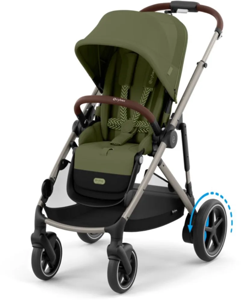 e-Gazelle S - Kinderwagen - Taupe Frame by Cybex in Moss Green – product photo