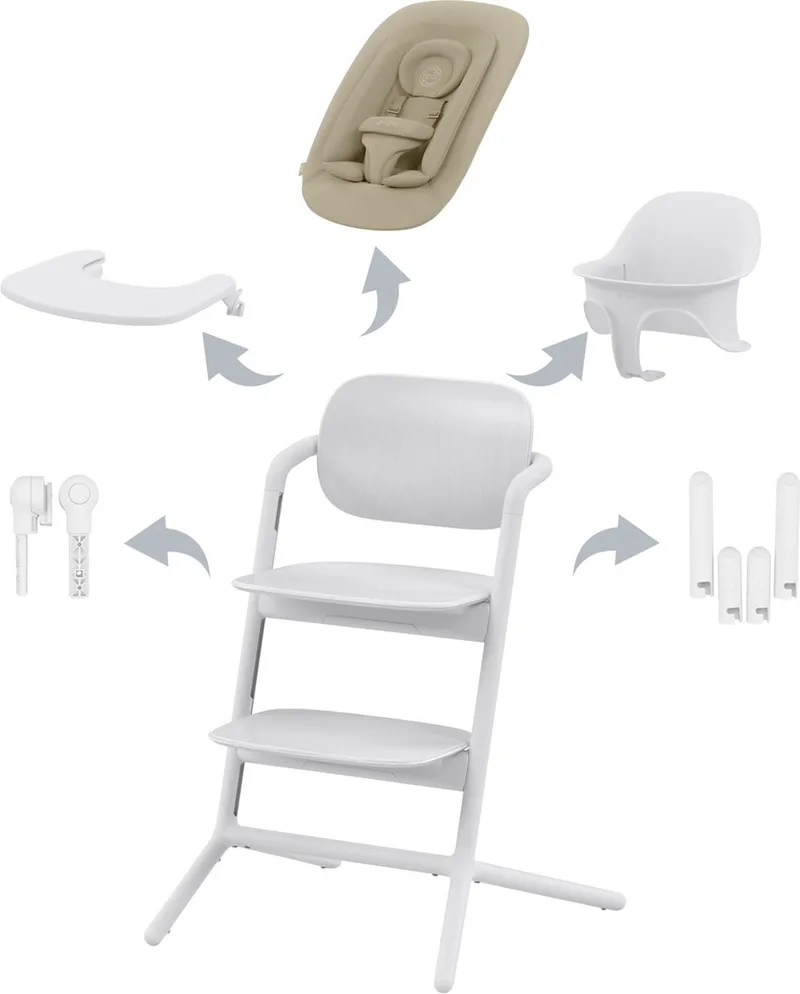 Lemo - Kinderstoel - 4 in 1 Set van Cybex in All White – productfoto