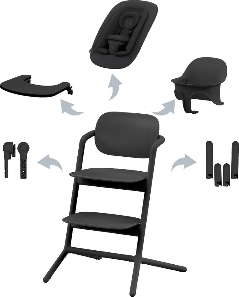 Lemo - Kinderstoel - 4 in 1 Set van Cybex in Stunning Black – productfoto