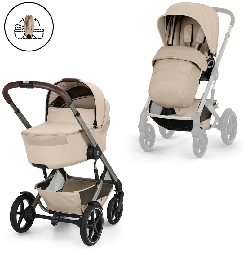 Talos - kinderwagen - 2-in-1 - met opvouwbare wieg - 2026 by Cybex in Almond Beige – product photo