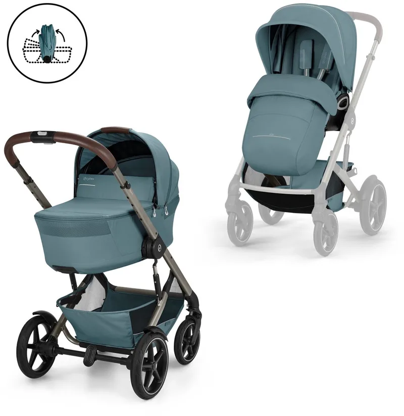 Talos Lux - kinderwagen - met opvouwbare reiswieg by Cybex in Stormy Blue – product photo