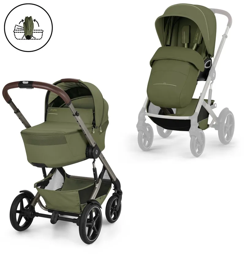 Talos S Lux - kinderwagen - 2-in-1 - met opvouwbare wieg - 2026 de Cybex en Moss Green – photo produit