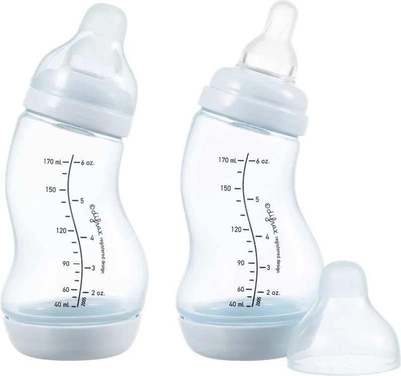 Babyfles 170 ml Natural - S-fles - Anti-Colic - 2 stuks by Difrax in Lichtblauw – product photo