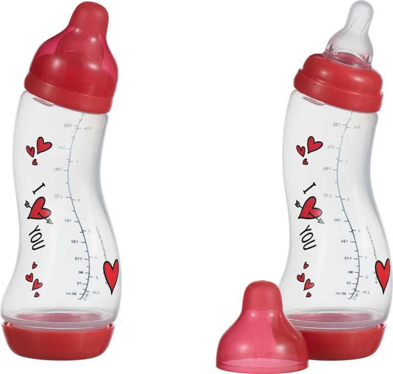 Babyfles 250 ml Natural - S-fles - Anti-Colic - You - 2 stuks by Difrax in I Love – product photo
