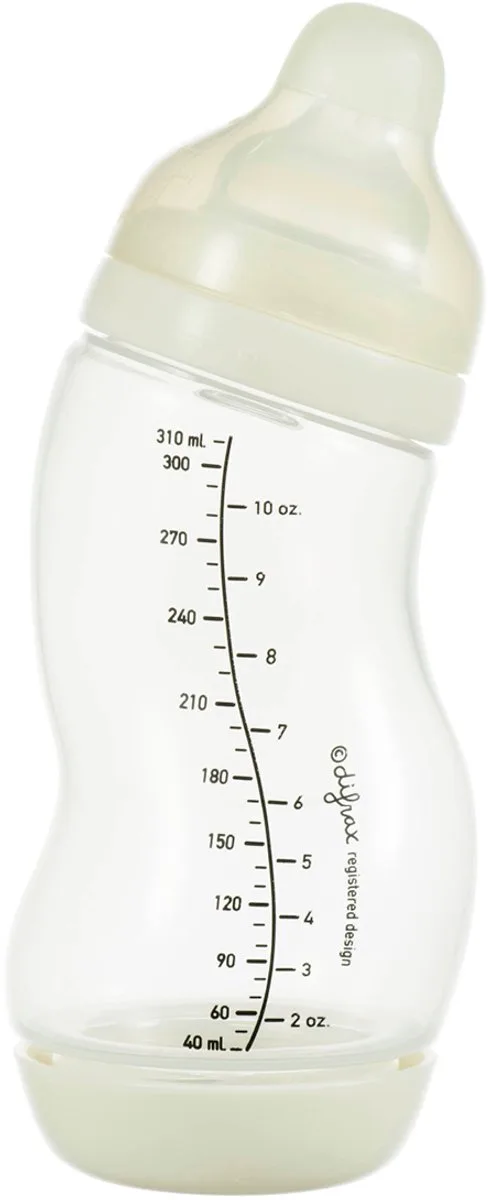 Babyfles Breed - 310 ml - 1 Stuk - S-fles - Anti Koliek van Difrax in Crème – productfoto