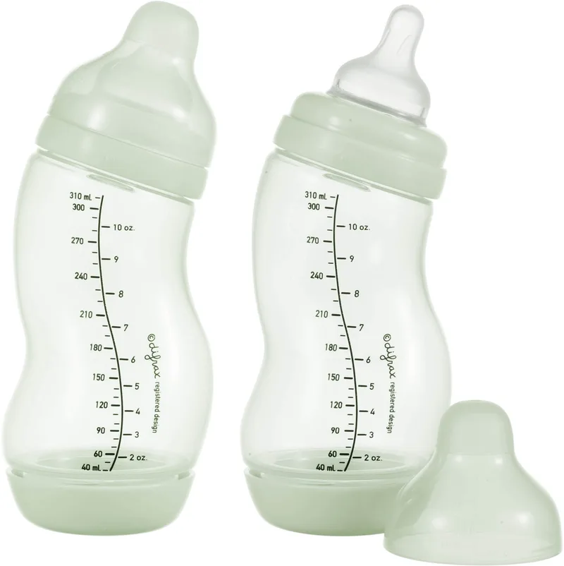 Babyfles Breed - 310 ml - Wit - 2 Stuks - S-fles - Anti Koliek by Difrax in Crème – product photo