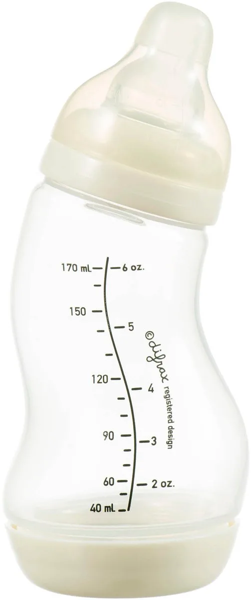 Babyfles Natural - 170 ml - 1 Stuk - S-fles - Anti Koliek van Difrax in Crème – productfoto