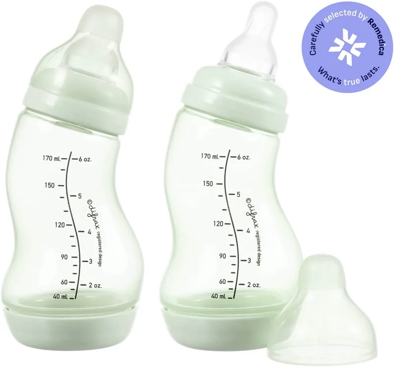 Babyfles Natural - 170 ml - Wit - 2 Stuks - S-fles - Anti Koliek van Difrax in Crème – productfoto