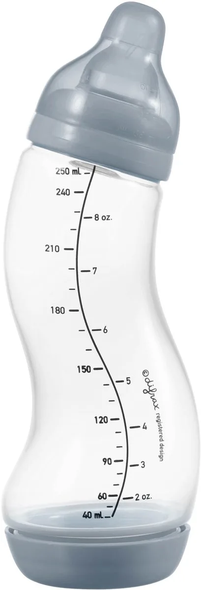Babyfles Natural - 250 ml - 1 Stuk - S-fles - Anti Koliek van Difrax in Grijs – productfoto