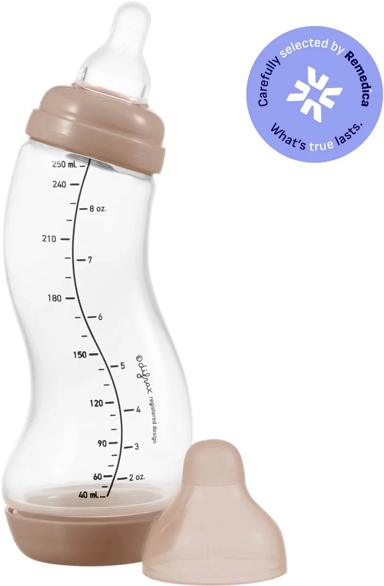 Babyfles Natural - 250 ml - Bruin - 1 Stuk - S-fles - Anti Koliek van Difrax in Koffiebruin – productfoto