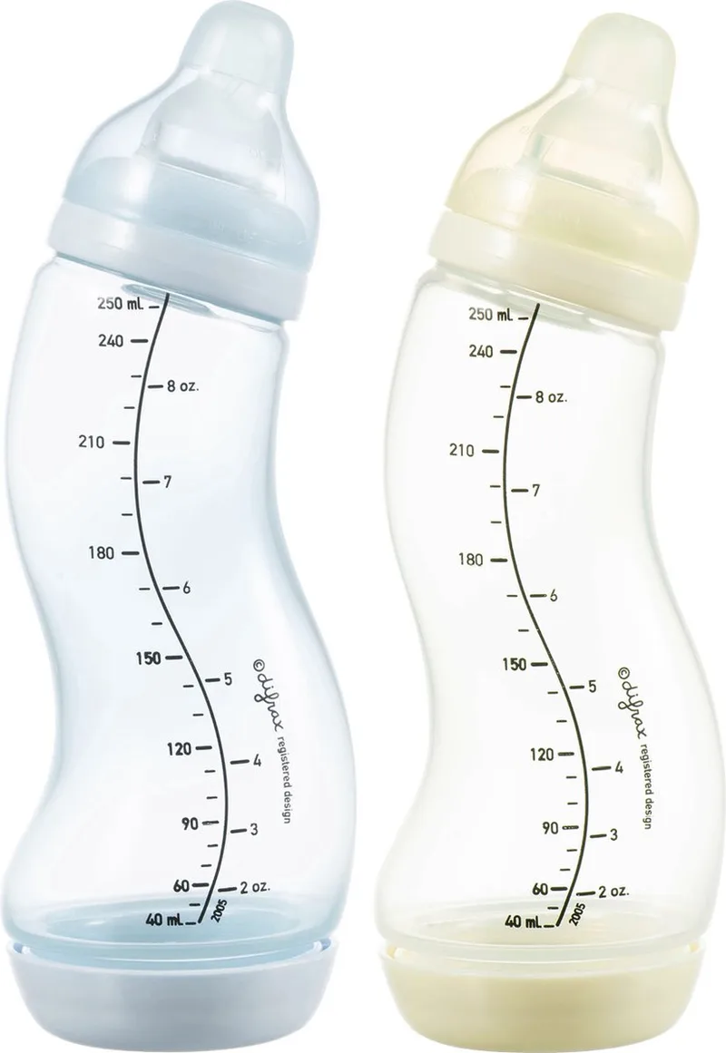 Natural S-babyfles - 250 ml - Anti Koliek - Blauw & Creme - 1 Stuk van Difrax in Blauw & Creme – productfoto
