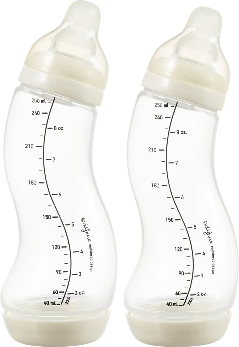 Natural S-babyfles - 250 ml - Anti Koliek - Creme - 2 Stuk van Difrax in Crème – productfoto