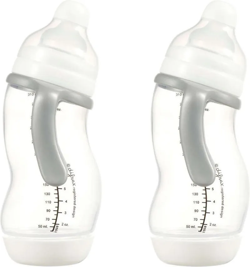 Papfles XL 310 ml Wide - S-fles - Anti-Colic - 9+ maanden - 2 stuks van Difrax in Wit – productfoto