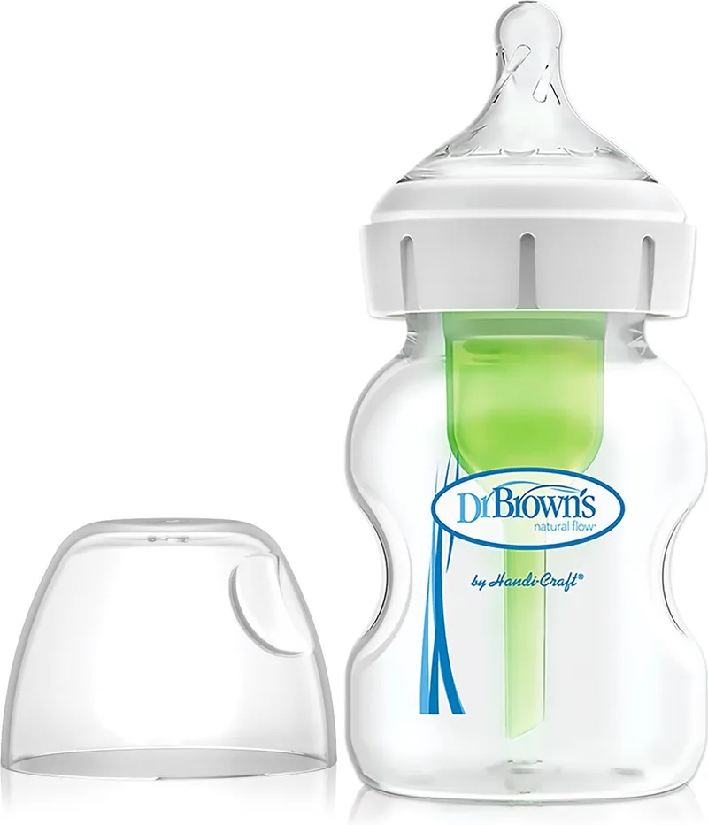 Options+ Anti-Colic Babyfles - Brede halsfles - 150ml van Dr. Brown's in Transparant – productfoto