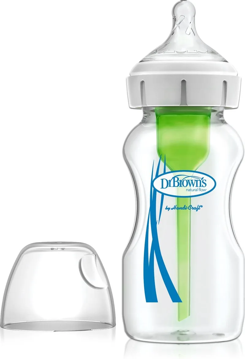 Options+ Anti-Colic Babyfles - Brede halsfles - 270ml by Dr. Brown's in Transparant – product photo