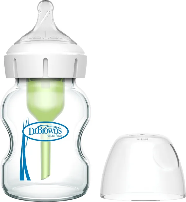 Options+ Anti-Colic Babyfles - Brede halsfles - Glas - 150ml