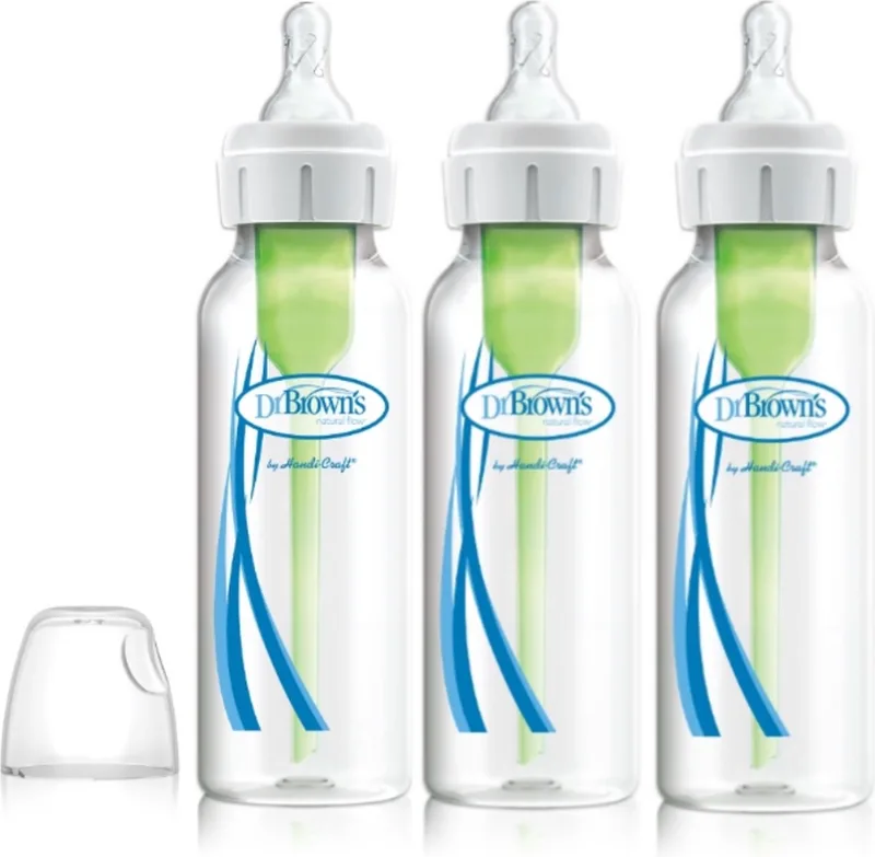 Options+ Anti-Colic Babyfles - Smalle halsfles - 250ml - 3 stuks by Dr. Brown's in Transparant – product photo