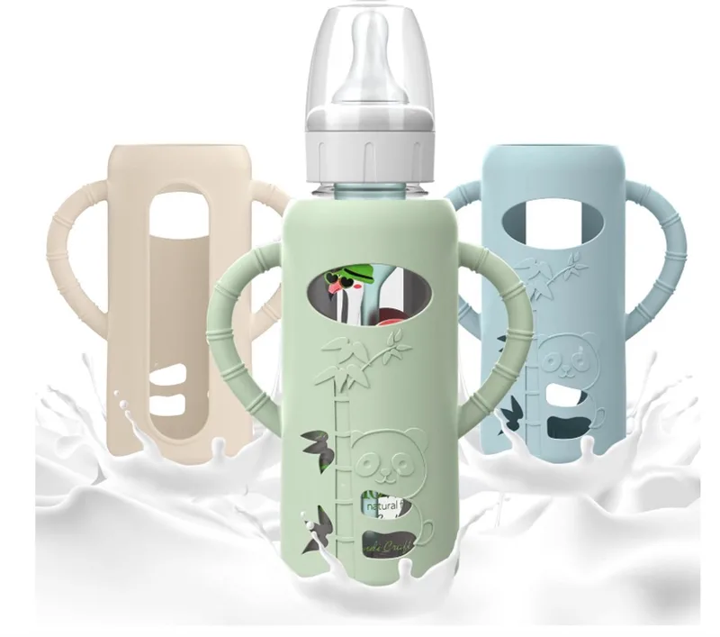 Siliconen Handvatten voor Babyflessen – 3 Stuks – Easy-Grip Bottle Handles – Voor Zelfstandig Drinken – BPA-vrij – Vanaf 4 Maanden by Dr. Brown's in Blauw – product photo