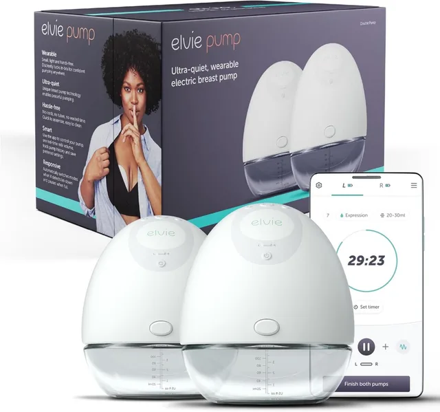 Pump Elektrische Borstkolf – Dubbele handsfree borstkolf van ziekenhuiskwaliteit - Het kleinste en meest discrete draagbare kolf apparaat - Incl. gratis App en 4 flessen