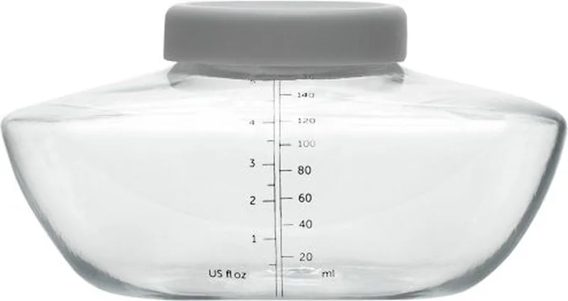 Pump Moedermelkflesjes Bewaarflesjes - BPA-vrij - 150ml - 3 Flessen & 3 Deksels van Elvie in Transparant – grijs – productfoto