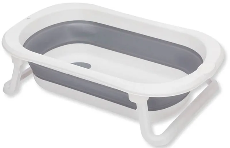 Babybadewanne Faltbadewanne Orka, grau-weiß, inkl. Ablaufstöpsel van Fillikid in Grau, weiß – productfoto