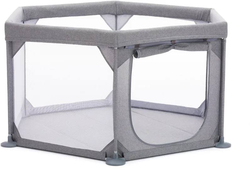 Laufgitter 6-Eck, Ø 134 cm, Höhe 67 cm, inklusive Transporttasche by Fillikid in Grau – product photo
