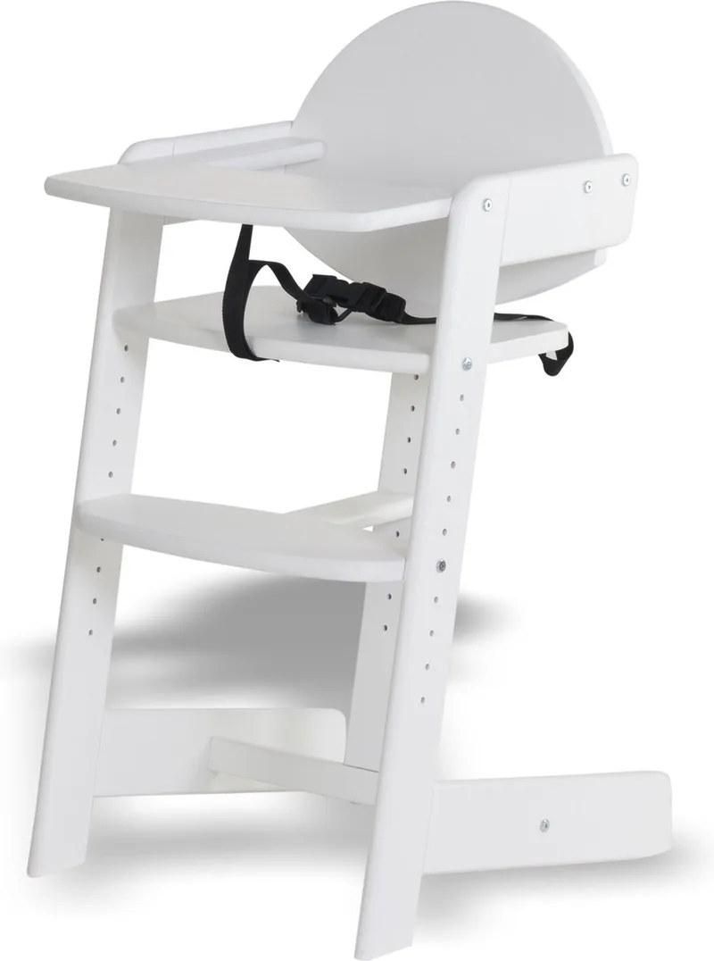 Filou Houten Kinderstoel, Kinderzetel - Baby Eetstoel voor aan Tafel - Kinderstoeltje voor peuter - 3-punts gordels - Hoge babystoel by Geuther in Wit – product photo