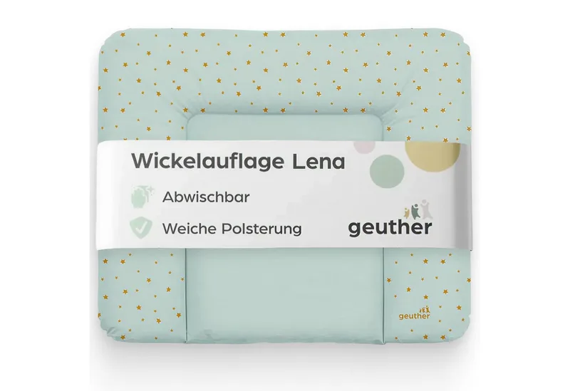 Wickelauflage Lena 85x75 cm, weich gepolstert & abwischbar, mit Sicherheitsrand, Made in Europe, abwischbar by Geuther in Grün – product photo