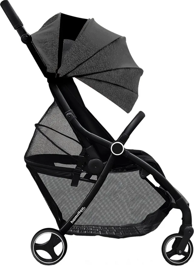 XL Buggy - MagicFold - Tot 22 kg - Grote Kinderwagen - 50L Bagagevak - Verstelbare Duwstang - Gemêleerd donkergrijs