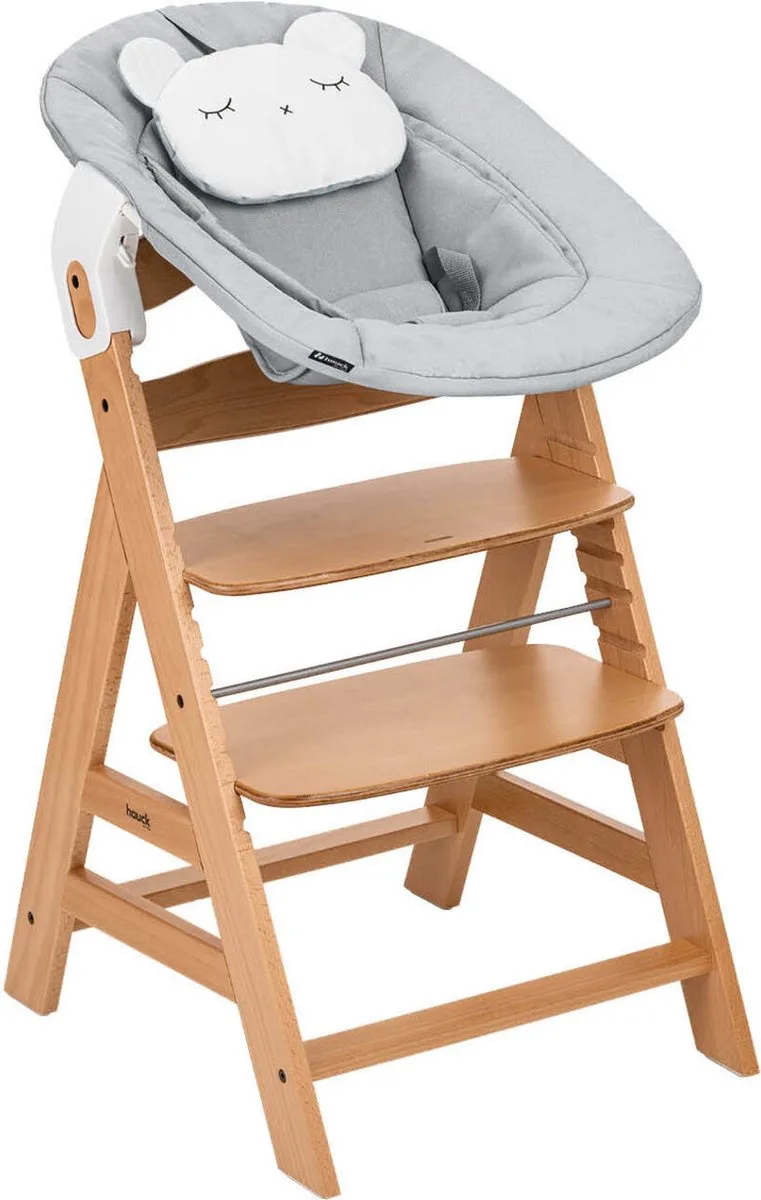 Alpha Kinderstoel - Newborn Set Pre - FSC® - gecertificeerd by Hauck in Nature Grey – product photo