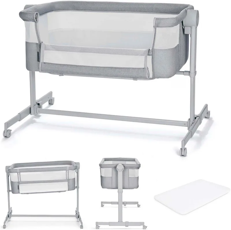 Beistellbett Neste Up 2 by Kinderkraft in Grau – product photo