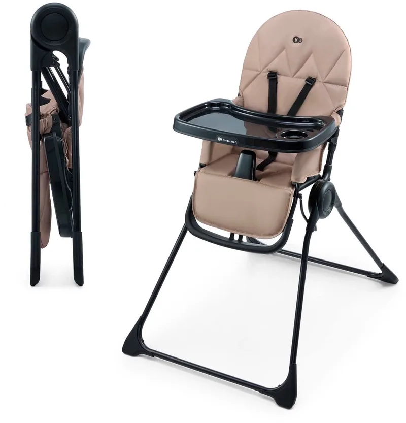 BINCI Kinderstoel – 3‑voudig Rugleuning – 5‑punts Veiligheidsgordel – Opvouwbaar & Lichtgewicht van Kinderkraft in Beige – productfoto