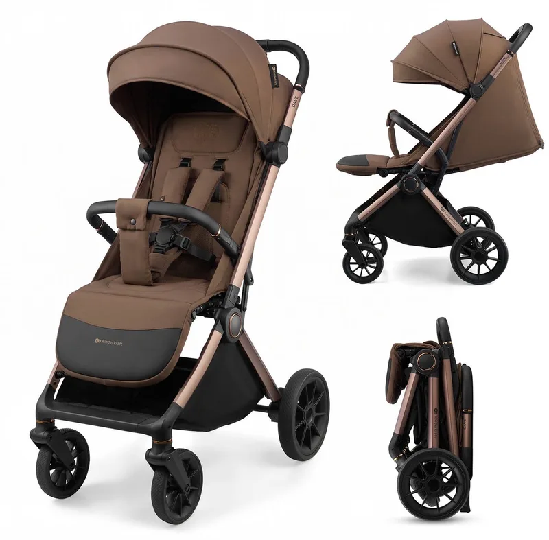 DAVE - Kinderwagen - Met één hand inklapbaar - 5-puntsgordel - Mesh zitting by Kinderkraft in Bruin – product photo
