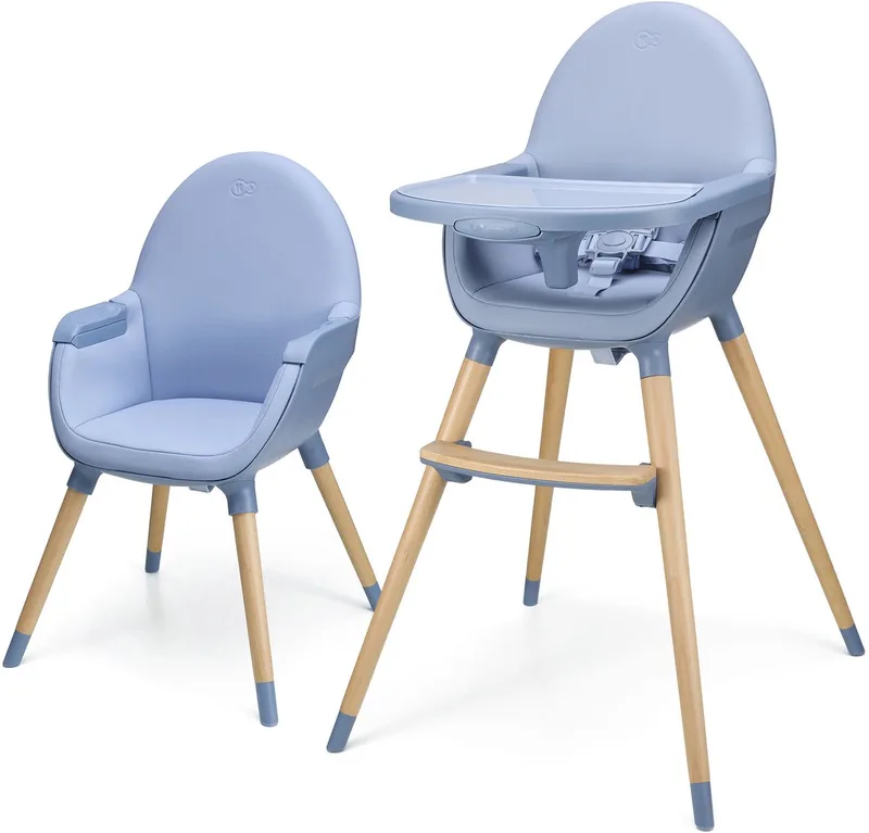 FINI 2 Kinderstoel 2‑in‑1 – Eetstoel - Met 5-puntsgordel - Verstelbaar blad by Kinderkraft in Nordic Breeze – product photo
