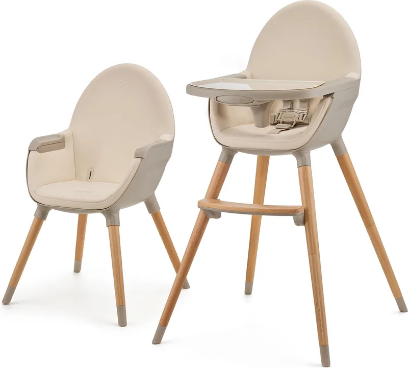 FINI 2 Kinderstoel 2‑in‑1 – met Verstelbare Tray – Omzetbaar naar Speelfauteuil by Kinderkraft in Beige – product photo