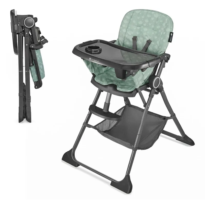 FOLDEE - Kinderstoel - Compact inklapbaar - 5-puntsgordel van Kinderkraft in Groen – productfoto