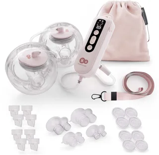 GENTLEFLOW Hands-Free Dubbele Borstkolf – Elektrische – Draadloos & Zeer Stil - Drievoudig Systeem met 9 Niveaus - Licht – 2 x 180 ml Reservoir – 4 Borstschilden (17–24 mm)