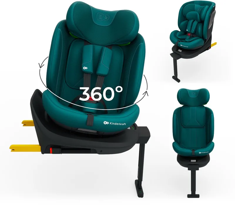 I-360 2 PLUS Autostoel – 40-150 cm i-Size – Met Isofix – Groep 0/1/2/3 – Tot 12 Jaar van Kinderkraft in Groen – productfoto