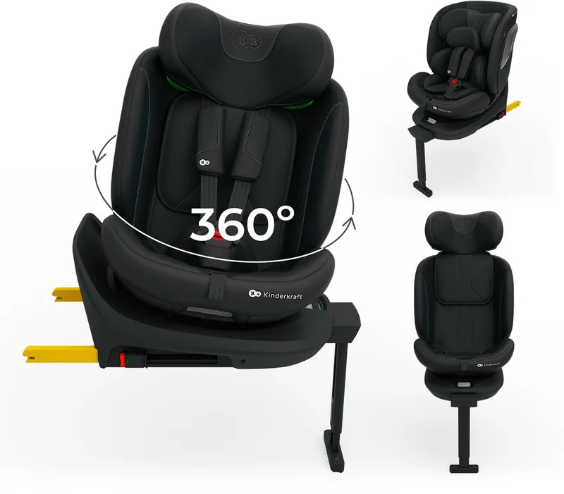 I-360 2 PLUS Autostoel – 40-150 cm i-Size – Met Isofix – Groep 0/1/2/3 – Tot 12 Jaar van Kinderkraft in Zwart – productfoto