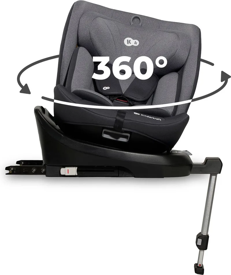 I-360 I-SIZE Autostoel – 40-150 cm – Met Isofix – Groep 0/1/2/3 – Tot 12 Jaar van Kinderkraft in Grijs – productfoto