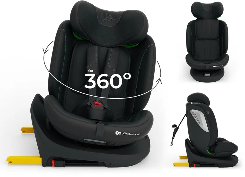 I-GROW 2 PLUS Autostoel – 40-150 cm i-Size – Met Isofix – Groep 0/1/2/3 – Tot 12 Jaar van Kinderkraft in Zwart – productfoto