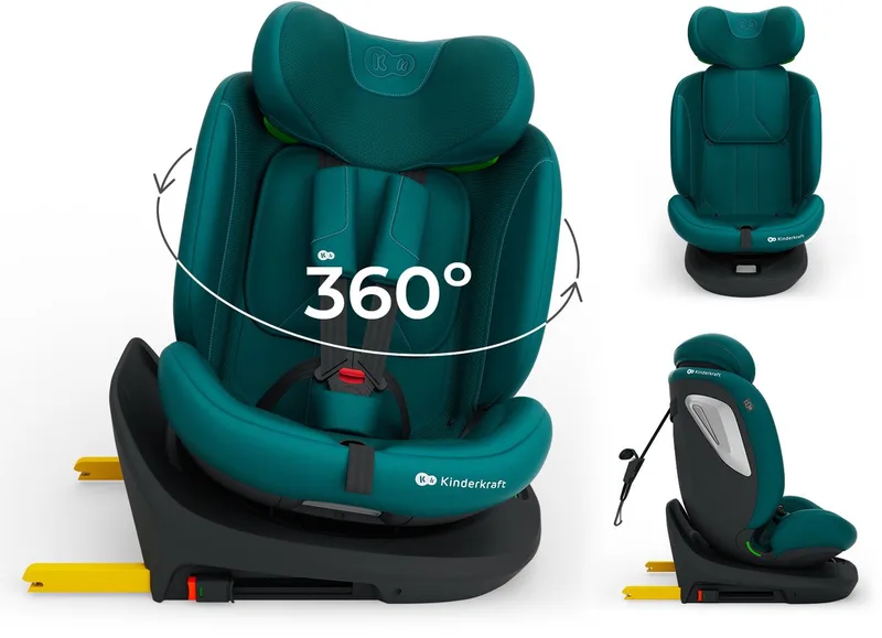 I-GROW 2 PLUS Autostoel – 40-150 cm i-Size – Met Isofix – Groep 0/1/2/3 – Tot 12 Jaar van Kinderkraft in Groen – productfoto