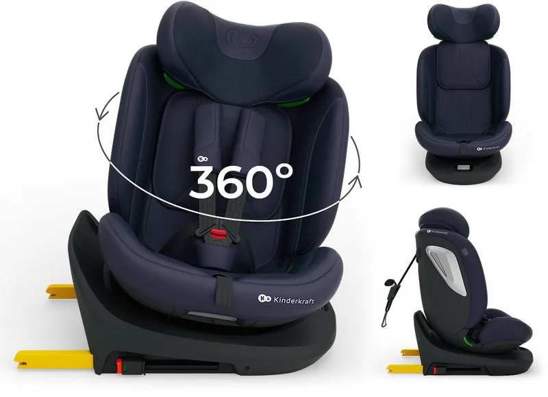 I-GROW 2 PLUS Autostoel – 40-150 cm i-Size – Met Isofix – Groep 0/1/2/3 – Tot 12 Jaar van Kinderkraft in Blauw – productfoto