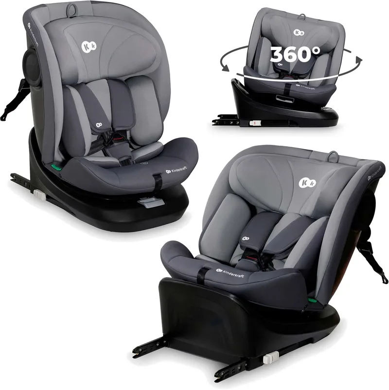 I-GROW I-SIZE Autostoel – 40-150 cm – Met Isofix – 360 - Groep 0/1/2/3 – Tot 12 Jaar van Kinderkraft in Grijs – productfoto