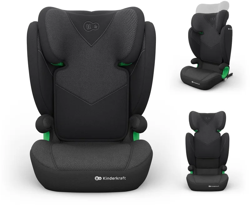 JUNIOR FIX 2 PLUS - Autostoel - 100-150 cm - Verstelbaar - ISOFIX by Kinderkraft in Zwart – product photo