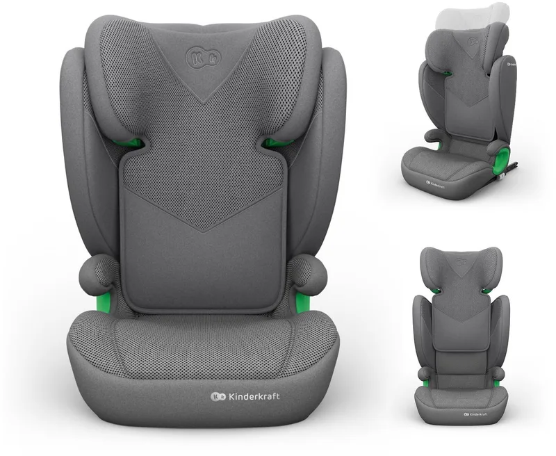 JUNIOR FIX 2 PLUS - Autostoel 100-150 cm - Verstelbare hoofdsteun - ISOFIX van Kinderkraft in Grijs – productfoto