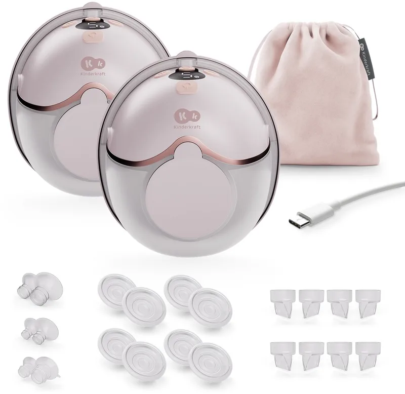 MAMAFLOW DOUBLE - Borstkolf - 2 cups - instelbaar 9 niveaus van Kinderkraft in Roze – productfoto