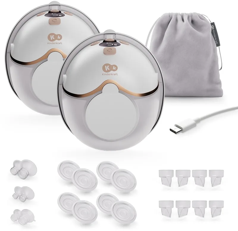 MAMAFLOW DOUBLE - Borstkolf - Draagbaar dubbel - 9 standen van Kinderkraft in Goud – productfoto